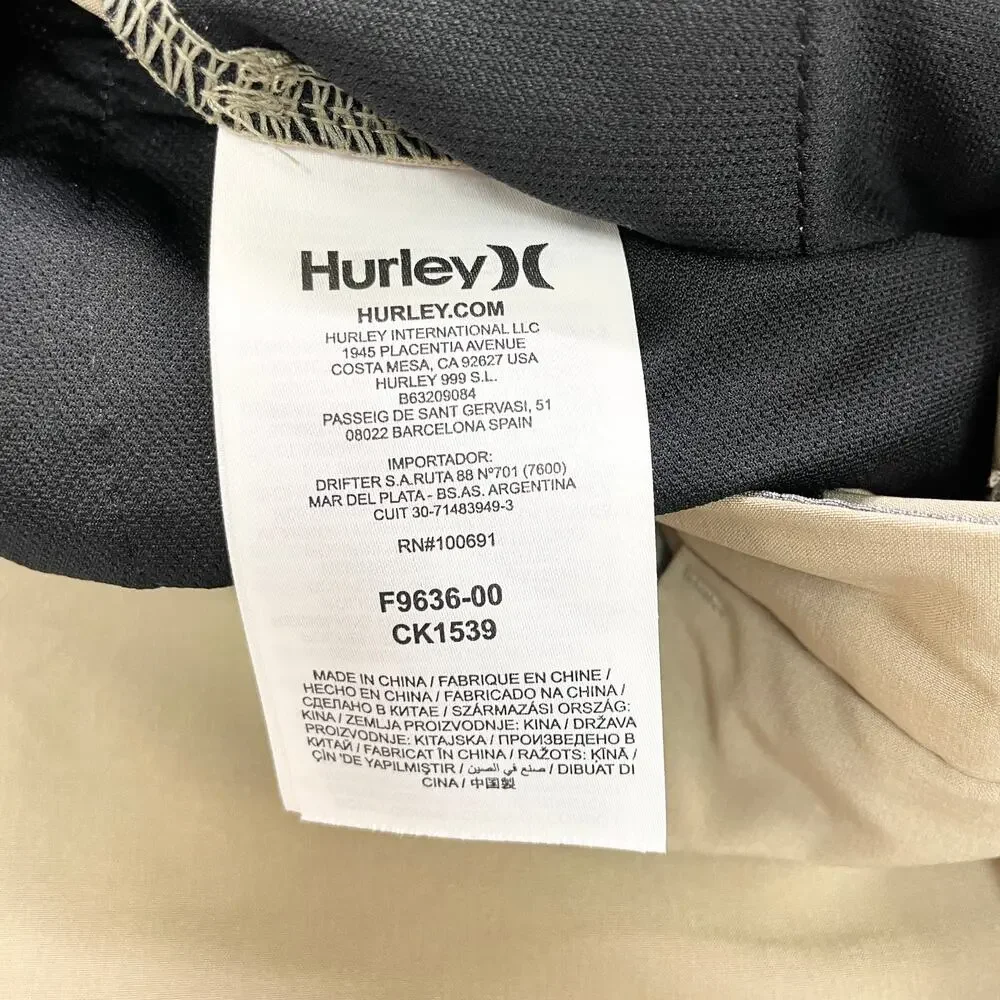Hurley Boys 30 Phantom Walks Shorts Khaki Quick Dry Recycled Polyester CK1539